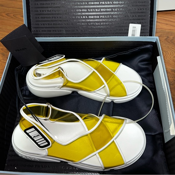 Prada Women's Yellow Sandals - Picture 1 of 3